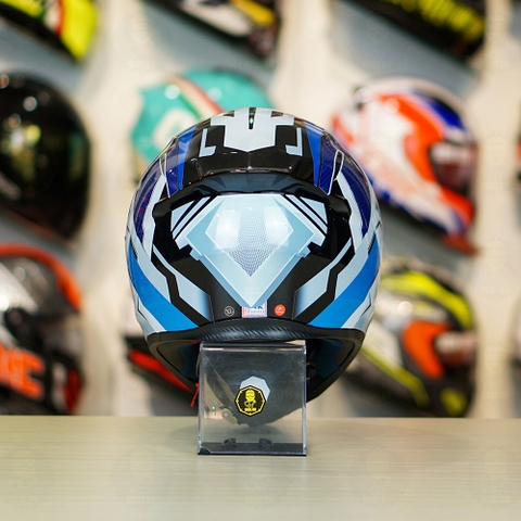 Mũ Royal M138b Đen Bóng + Tặng Dán Tem Decal Shoei BRINK Trắng Xanh FREESHIP