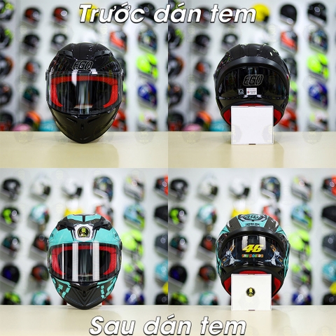 Tem Decal AGV Myth Version 2 Xanh Ngọc Cho Nón Fullface - Không Nón - FREESHIP