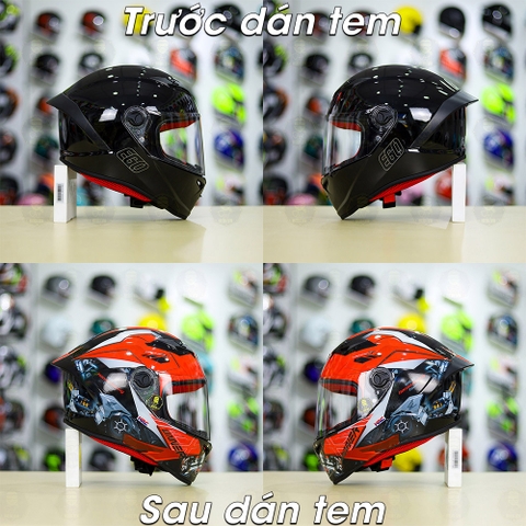 Tem Decal Honda Winner Đỏ Cho Yohe 978 plus & Roc 01 - Không Nón - FREESHIP