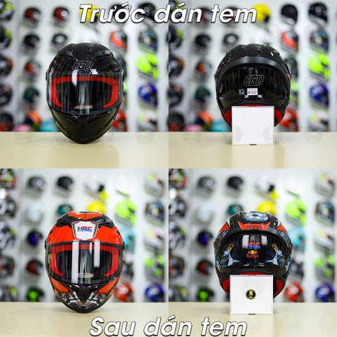 Tem Decal Honda Winner Đỏ Cho Yohe 978 plus & Roc 01 - Không Nón - FREESHIP