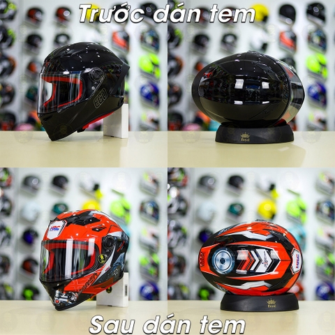 Tem Decal Honda Winner Đỏ Cho Yohe 978 plus & Roc 01 - Không Nón - FREESHIP