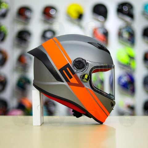 Mũ Fullface EGO E7 T1 Xám Cam Nhám FREESHIP