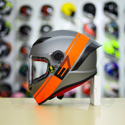 Mũ Fullface EGO E7 T1 Xám Cam Nhám FREESHIP