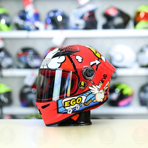 Mũ Fullface EGO E7 T19 Đỏ Hồng FREESHIP