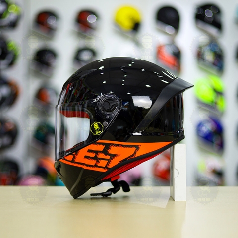 Mũ Fullface EGO E7 T3 Đen Cam Bóng FREESHIP