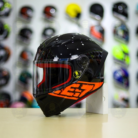 Mũ Fullface EGO E7 T3 Đen Cam Bóng FREESHIP