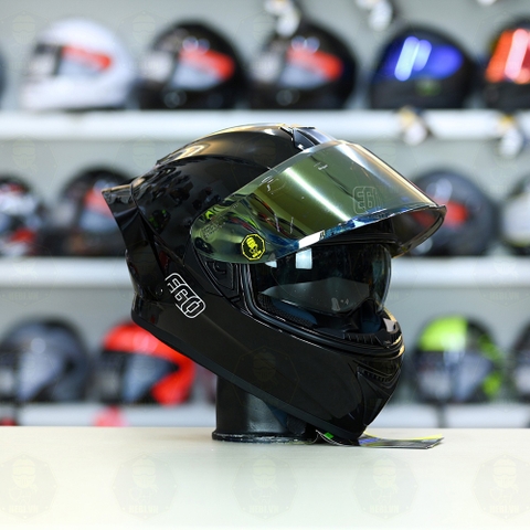 Mũ Fullface EGO E81 Đen Bóng + Đuôi Gió FREESHIP