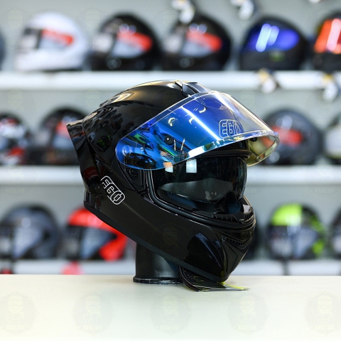 Mũ Fullface EGO E81 Đen Bóng + Đuôi Gió FREESHIP
