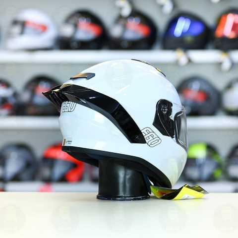 Mũ Fullface EGO E81 Trắng Bóng + Đuôi Gió FREESHIP