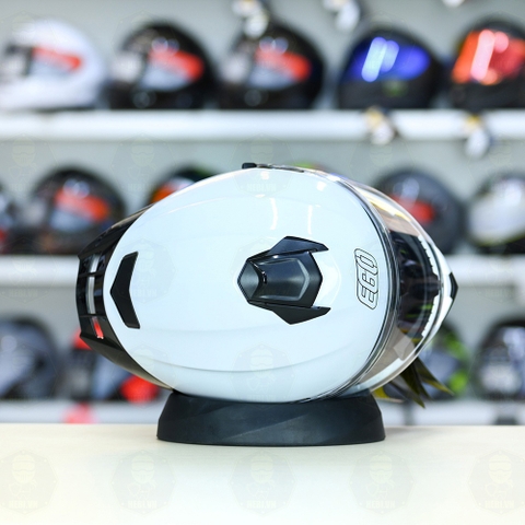 Mũ Fullface EGO E81 Trắng Bóng + Đuôi Gió FREESHIP