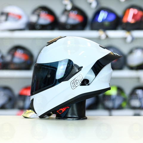 Mũ Fullface EGO E81 Trắng Bóng + Đuôi Gió FREESHIP