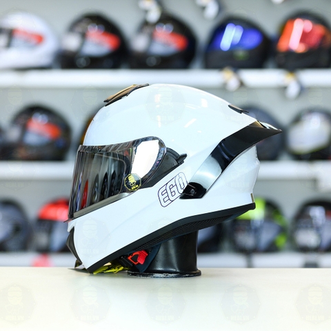 Mũ Fullface EGO E81 Trắng Bóng + Đuôi Gió FREESHIP