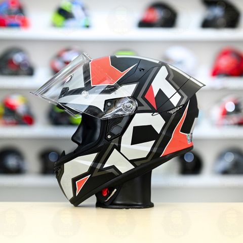 Mũ Fullface KYT TT Course Electro Đỏ Xám Nhám FREESHIP