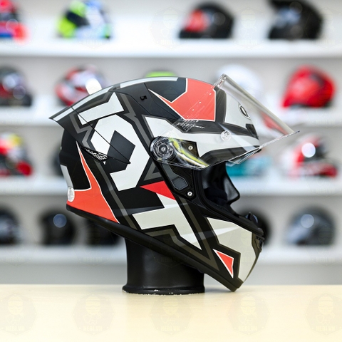 Mũ Fullface KYT TT Course Electro Đỏ Xám Nhám FREESHIP