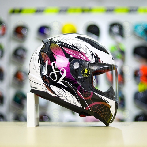 Mũ Fullface LS2 FF353 BOHO Trắng Tím FREESHIP