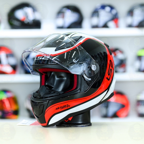 Mũ Fullface LS2 FF353 Deeper Đen Đỏ Bóng Freeship