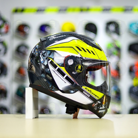 Mũ LS2 FF353 Đen Bóng + Dán Tem Decal Yamaha Exciter Vàng FREESHIP