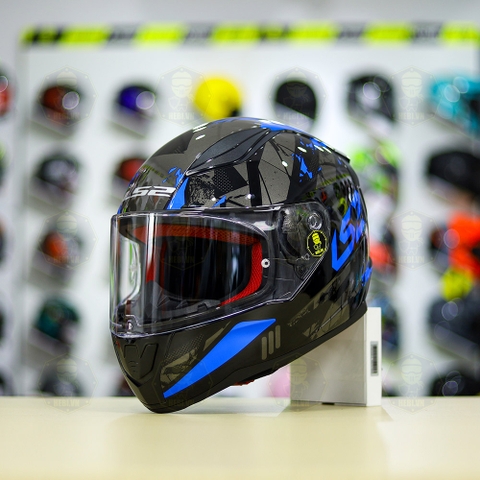 Mũ Fullface LS2 FF353 Đen Xanh FREESHIP