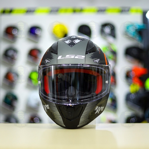 Mũ Fullface LS2 FF353 CREEP Xám Cam Nhám FREESHIP