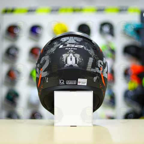 Mũ Fullface LS2 FF353 CREEP Xám Cam Nhám FREESHIP