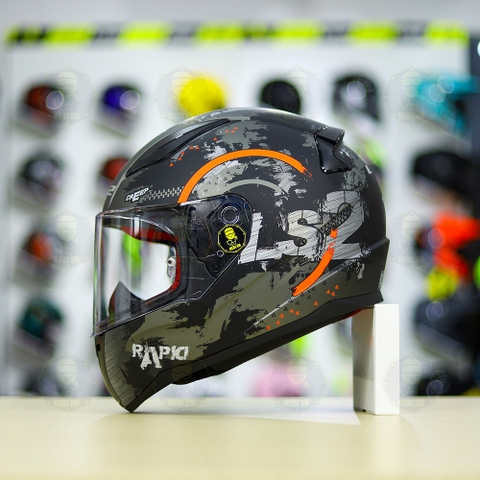 Mũ Fullface LS2 FF353 CREEP Xám Cam Nhám FREESHIP