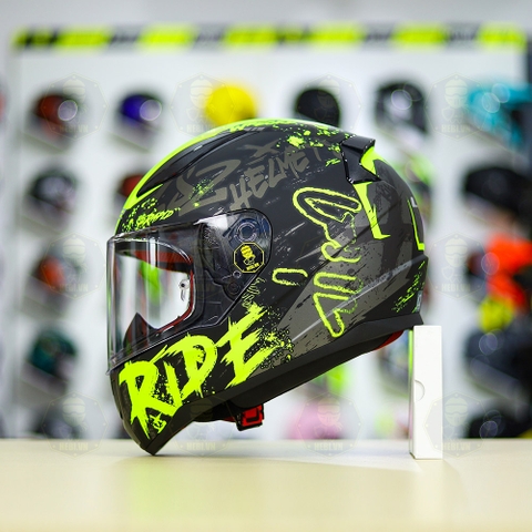 Mũ Fullface LS2 FF353 RIDE Xám Xanh Neon Nhám FREESHIP