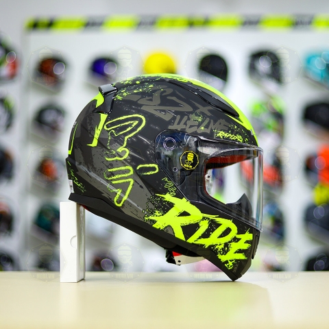 Mũ Fullface LS2 FF353 RIDE Xám Xanh Neon Nhám FREESHIP