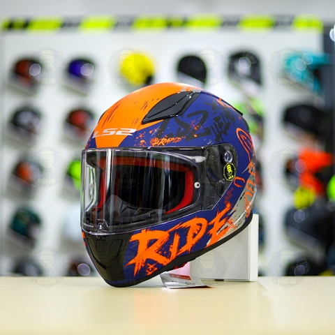 Mũ Fullface LS2 FF353 RIDE Xanh Cam Xám Nhám FREESHIP