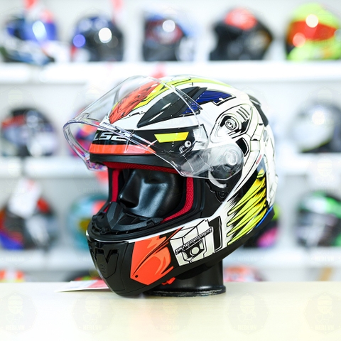 Mũ Fullface LS2 FF353 Robot Trắng Xanh FREESHIP