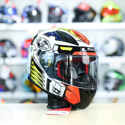 Mũ Fullface LS2 FF353 Robot Trắng Xanh FREESHIP