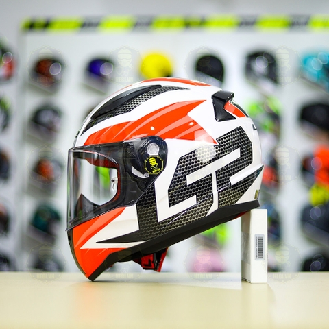 Mũ Fullface LS2 FF353 Trắng Đỏ FREESHIP