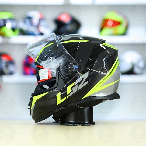 Mũ Fullface LS2 FF800 KPA 2 Kính Đen Xám Vàng Bóng FREESHIP + Tặng Pinlock