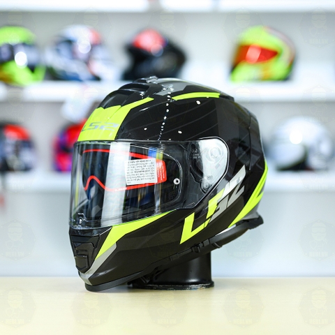 Mũ Fullface LS2 FF800 KPA 2 Kính Đen Xám Vàng Bóng FREESHIP + Tặng Pinlock