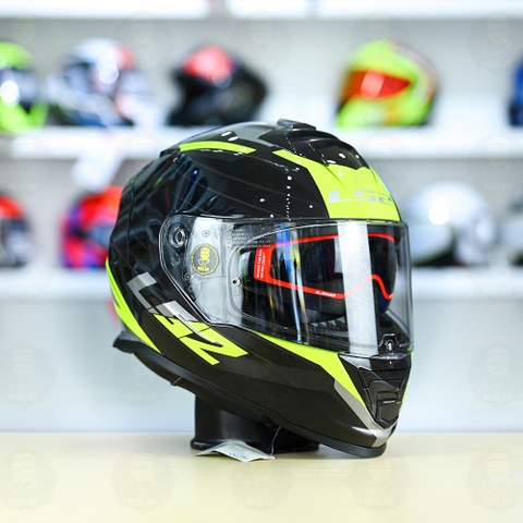 Mũ Fullface LS2 FF800 KPA 2 Kính Đen Xám Vàng Bóng FREESHIP + Tặng Pinlock