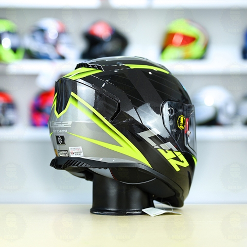 Mũ Fullface LS2 FF800 KPA 2 Kính Đen Xám Vàng Bóng FREESHIP + Tặng Pinlock