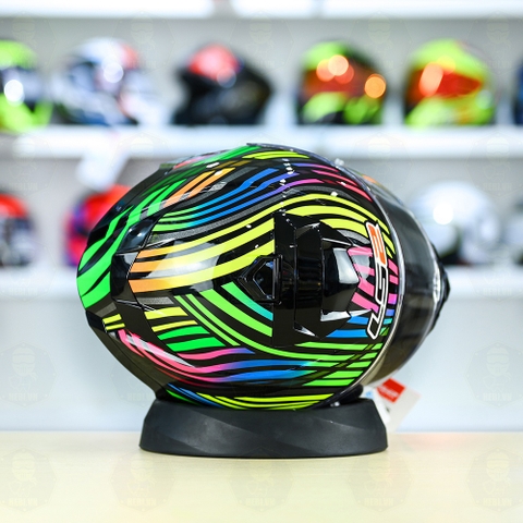 Mũ Fullface LS2 FF800 KPA 2 Kính Power Cầu Vòng Đen Tím + Tặng Pinlock