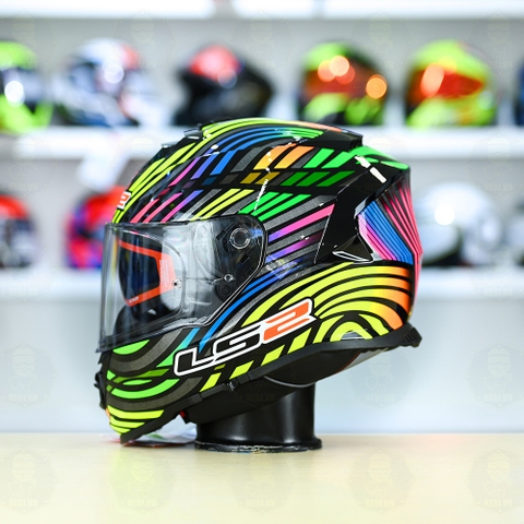 Mũ Fullface LS2 FF800 KPA 2 Kính Power Cầu Vòng Đen Tím + Tặng Pinlock