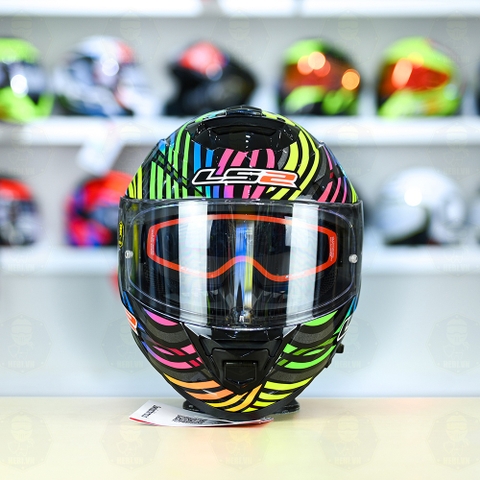 Mũ Fullface LS2 FF800 KPA 2 Kính Power Cầu Vòng Đen Tím + Tặng Pinlock