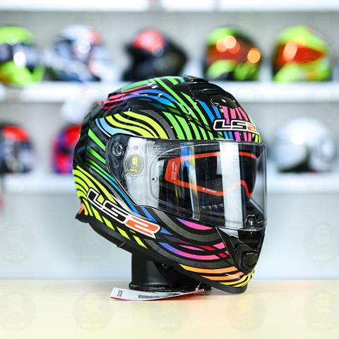 Mũ Fullface LS2 FF800 KPA 2 Kính Power Cầu Vòng Đen Tím + Tặng Pinlock