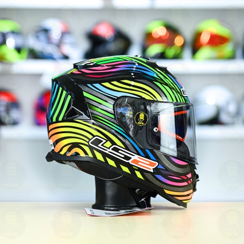 Mũ Fullface LS2 FF800 KPA 2 Kính Power Cầu Vòng Đen Tím + Tặng Pinlock