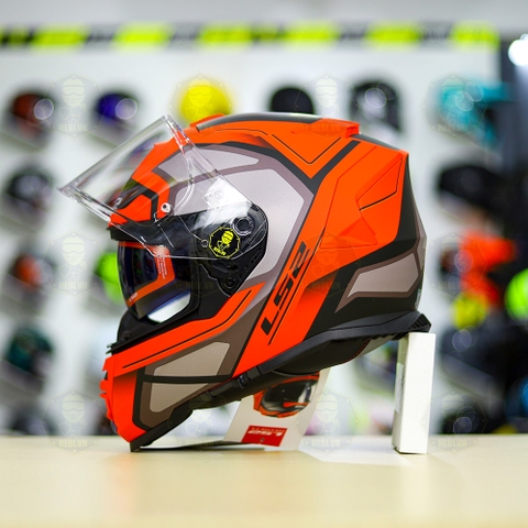 Mũ Fullface LS2 FF800 KPA 2 Kính Xám Đỏ Nhám FREESHIP + Tặng Pinlock