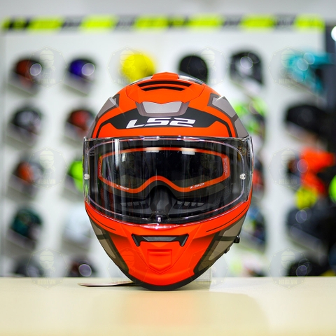 Mũ Fullface LS2 FF800 KPA 2 Kính Xám Đỏ Nhám FREESHIP + Tặng Pinlock