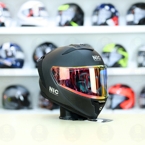 Mũ Fullface NIC N01F Carbon Nhám FREESHIP