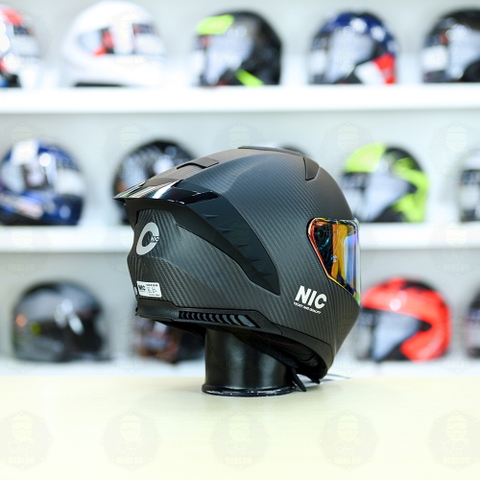 Mũ Fullface NIC N01F Carbon Nhám FREESHIP