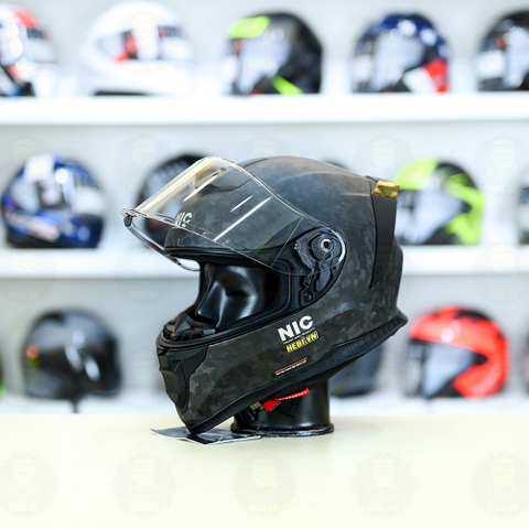 Mũ Fullface NIC N02 FORGED Carbon Nhám FREESHIP