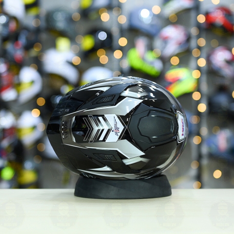 Mũ Fullface ROC R11 Pro Đen Bóng + Dán Tem Decal Winner X Xám FREESHIP