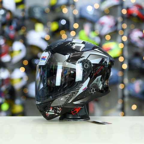 Mũ Fullface ROC R11 Pro Đen Bóng + Dán Tem Decal Winner X Xám FREESHIP