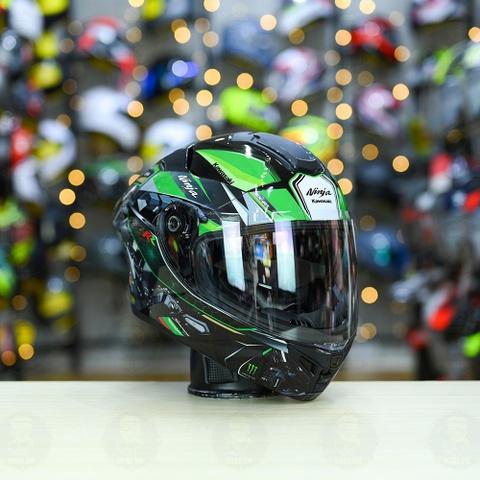 Mũ Fullface ROC R11 Pro Đen Bóng + Dán Tem Decal Kawasaki FREESHIP