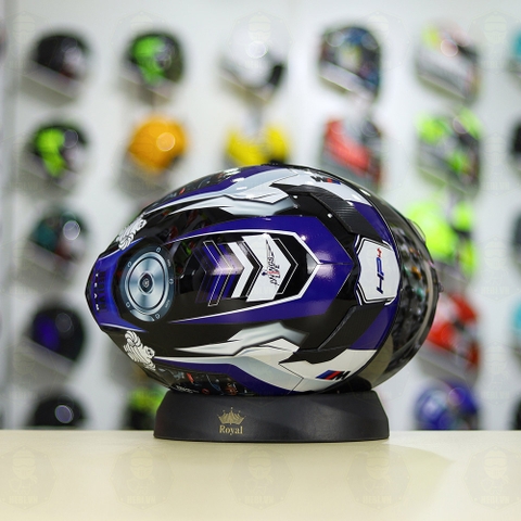 Mũ Royal M138b Đen Bóng + Tặng Dán Tem Decal BMW Trắng Xanh FREESHIP
