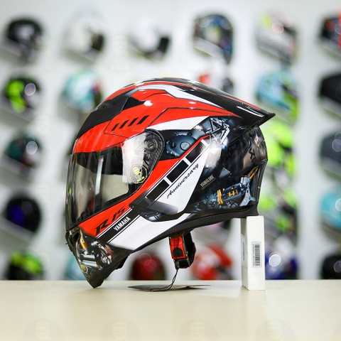 Mũ Royal M138b Đen Bóng + Tặng Dán Tem Decal Yamaha R15 Đỏ FREESHIP